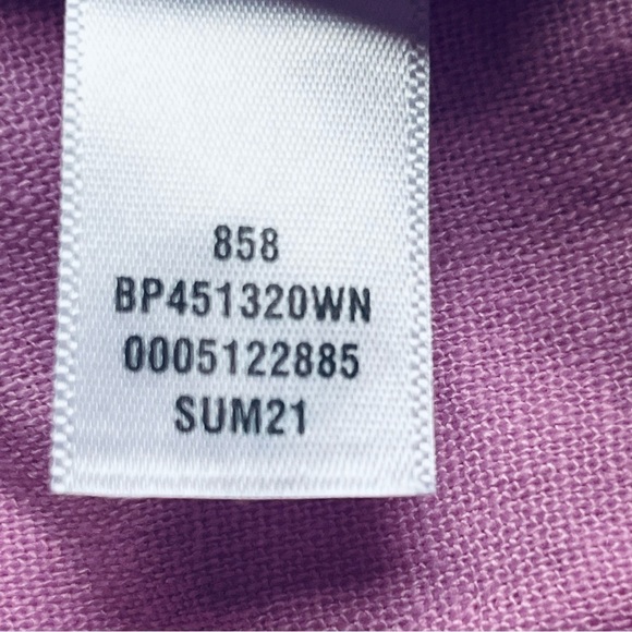 BP gathered linen blend crop tank top purple tulip ruffled square neck size 1X - Picture 9 of 12